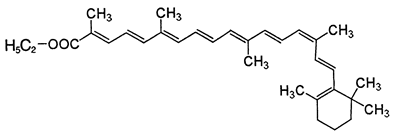 C.I.Food Orange 7,C.I.40825,CAS 1109-11-1,460.69,C32H44O2,b-apo-8'-Carotenoic Acid Ethyl Ester