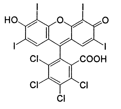 C.I.Solvent Red 141,C.I.45440:1,CAS 4159-77-7,973.67,C20H4Cl4I4O5,Rose Bengale Acid S,Simpsol Rose 20060